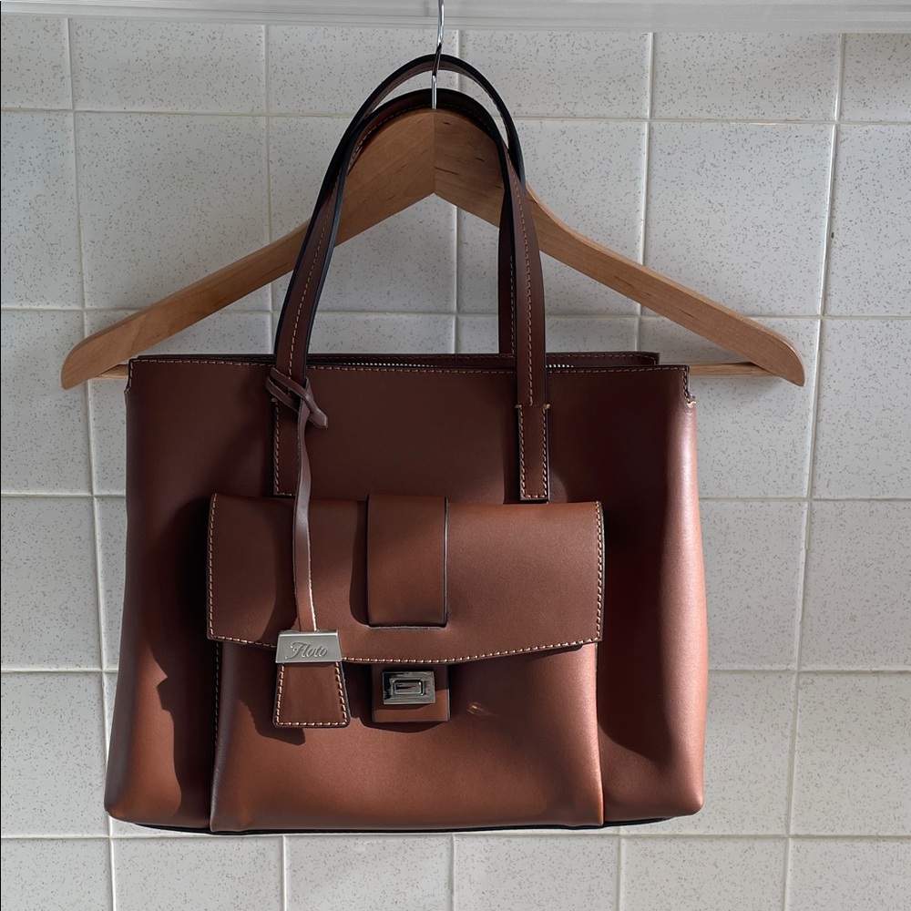 Floto Brown Leather Tote Bag